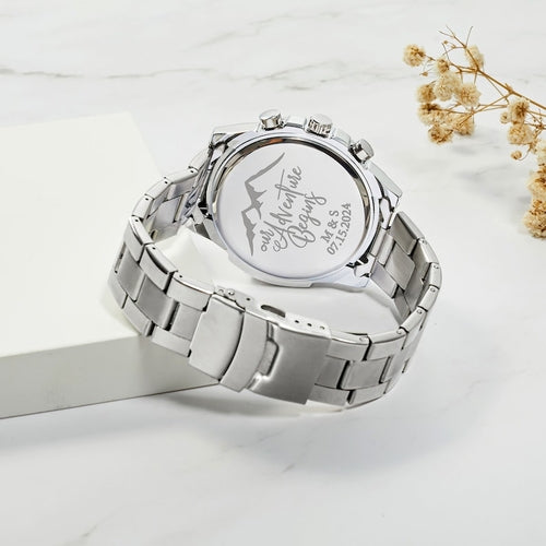 Montre homme personnalisée acier – cadeau élégant et unique
