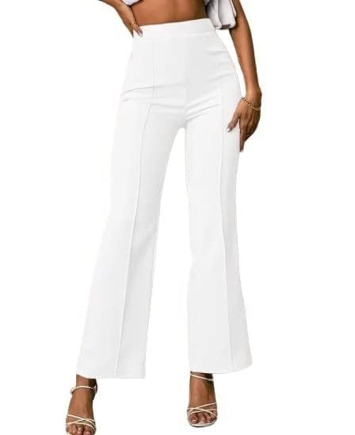 Pantalon femme blanc évasé – élégance et confort