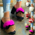 Sandales femme à talons fourrées – look chic et audacieux
